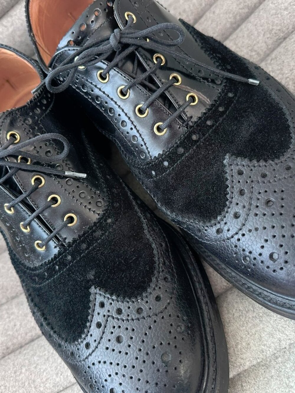 Black on Black on Black Wingtip Brogues by Grenson UK 9-1/2 - US 10-1/2 or 11